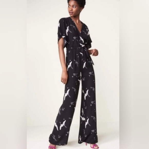 Leith Pants - Leith Graceful Swan Kimono Style Romper S Tie Front Coquette Elegant Boho party
